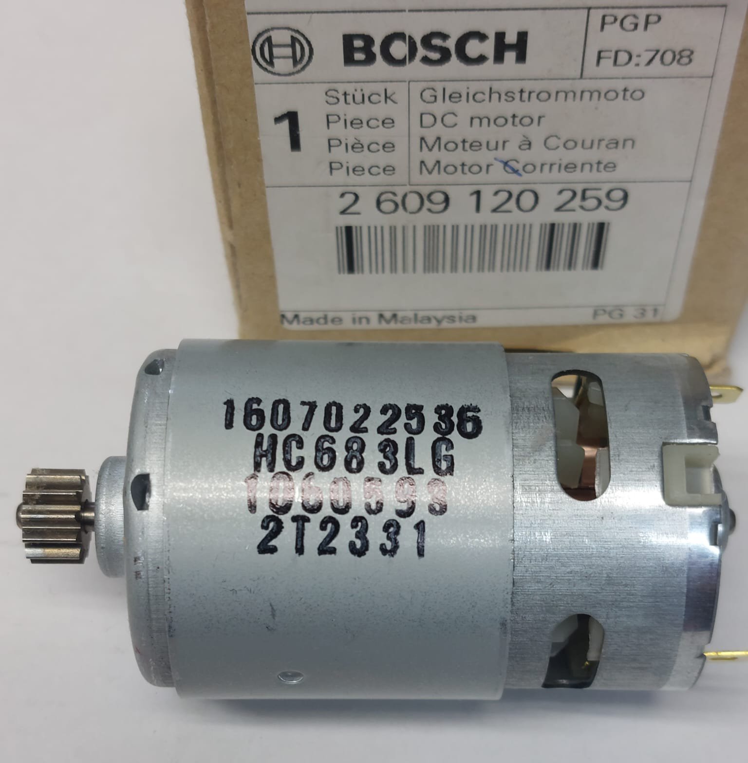 Bosch 2609120259 Original Ersatzteil Gleichstrommotor für Akku-Bohrschrauber GSR 12-2