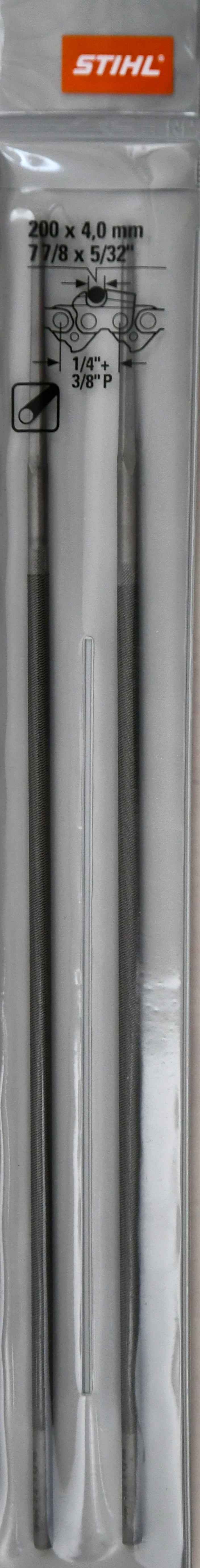 Stihl 56057724002 original Rundfeile Ø 4,00 mm x 200 mm 2 Stück Packung für  1/4" und 3/8" Ketten Feilenhalter 2-in-1