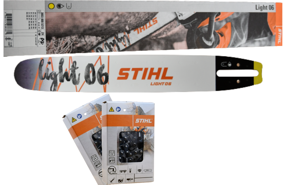 STIHL 30030005211 Führungsschiene Rollomatic  1,6mm, 3/8'  +2 xStihl 36520000056 Halbmeisselketten  Stihl