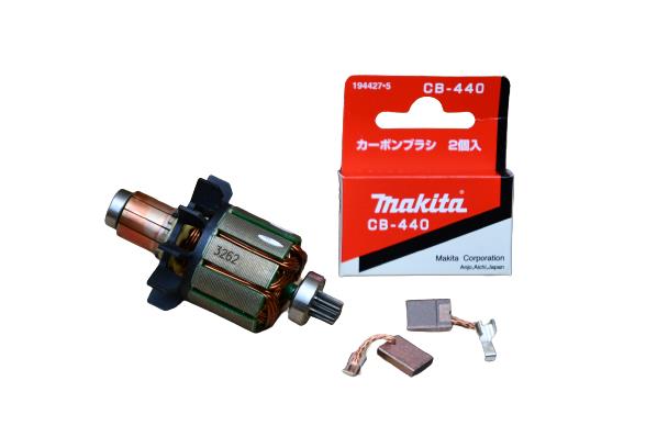 Makita 619263-3 Original Anker, Rotor BDF456 BHP456 +Makita 194427-5 original Kohlebürsten CB-440