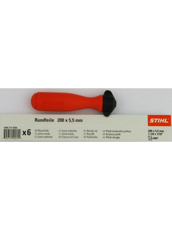 STIHL 56057715506 Rundfeile 6 Stück für Sägeketten 5,5 mm für .404' +1 Kunststoff Feilenhalter