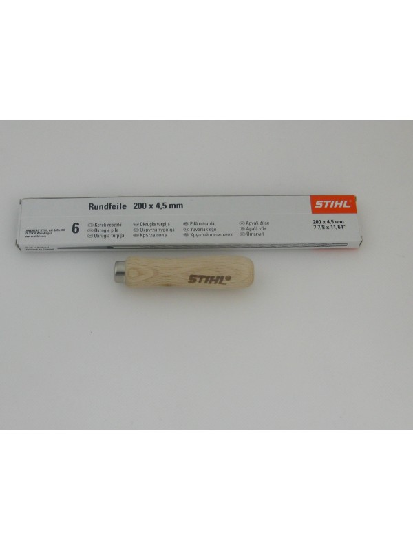 STIHL 56057715506 Rundfeile 6 Stück für Sägeketten 5,5 mm für .404' mit 1 Holz Feilenhalter