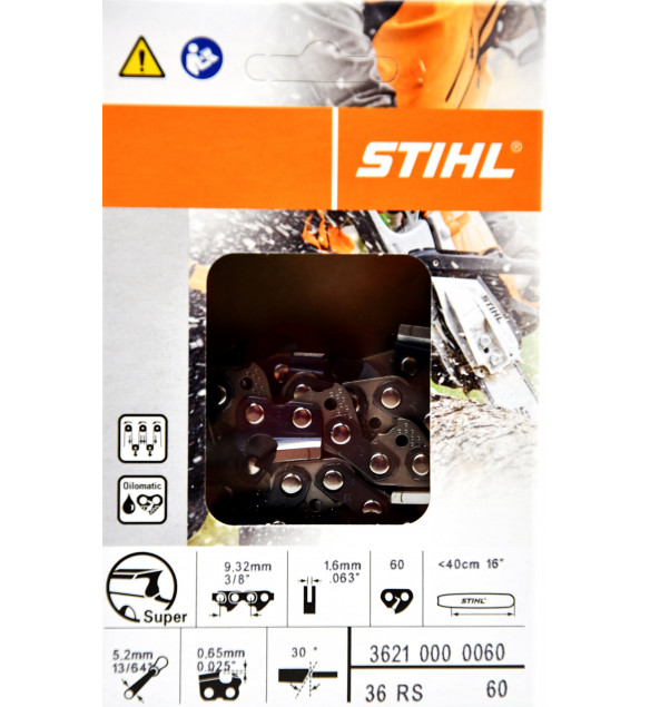 2x37cm Stihl Rapid Super Kette für Stihl MS361C-Q Motorsäge Sägekette 3/8 1,6 