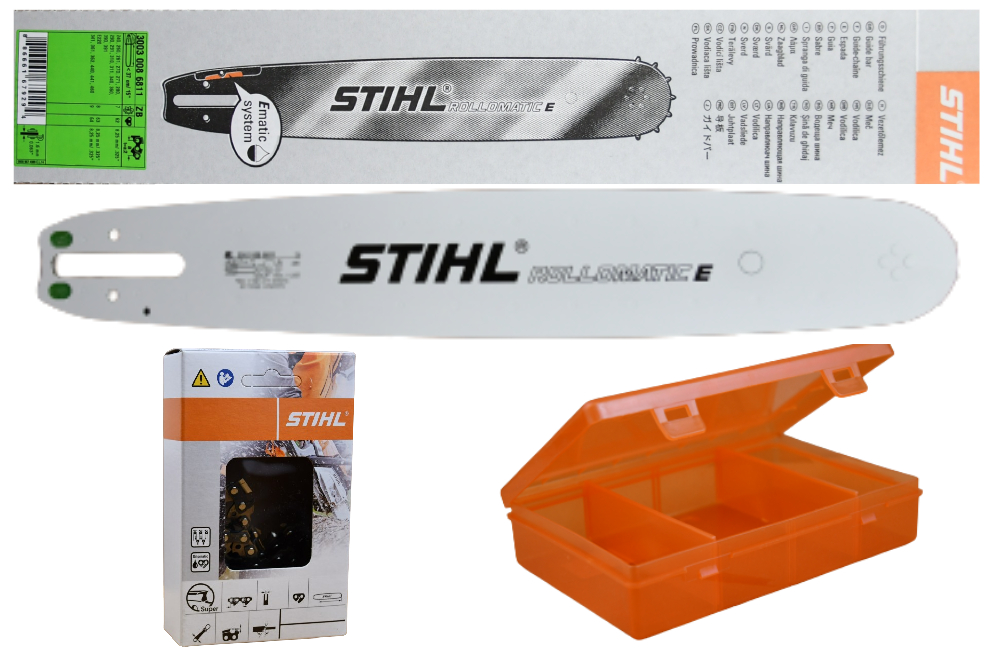 Stihl 30030006811 Rollomatic E 37cm 0,325' 1,6+ Stihl Vollmeißelkette 36390000062+ Stihl Box 5900